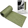 King Mountain Premium Linen Fabric Iron-on Repair Patch, Inside&Outside Fabric Repair Patch, 3"x60" with Backing Glue Linen Repair Decorative Patch kit (Linen-3"x60", Grass Green)