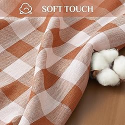 Softalker Fall Checkered Tablecloth Square, Heavy