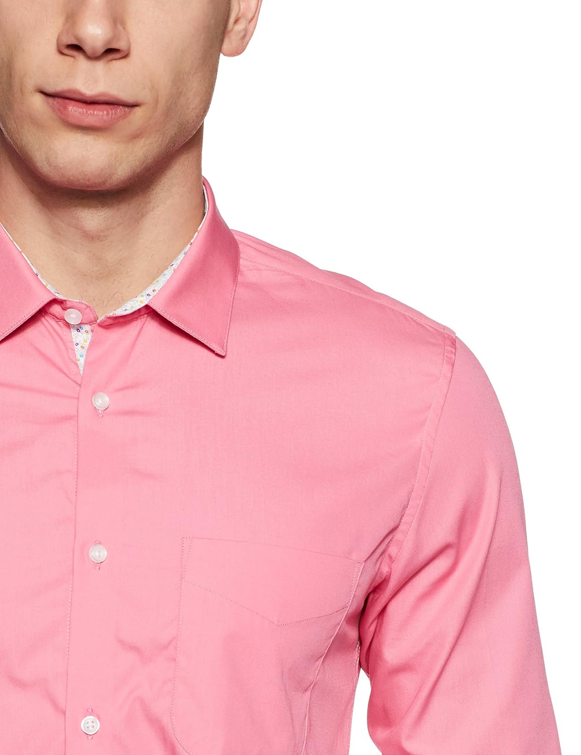 peter england men's solid slim fit formal shirt