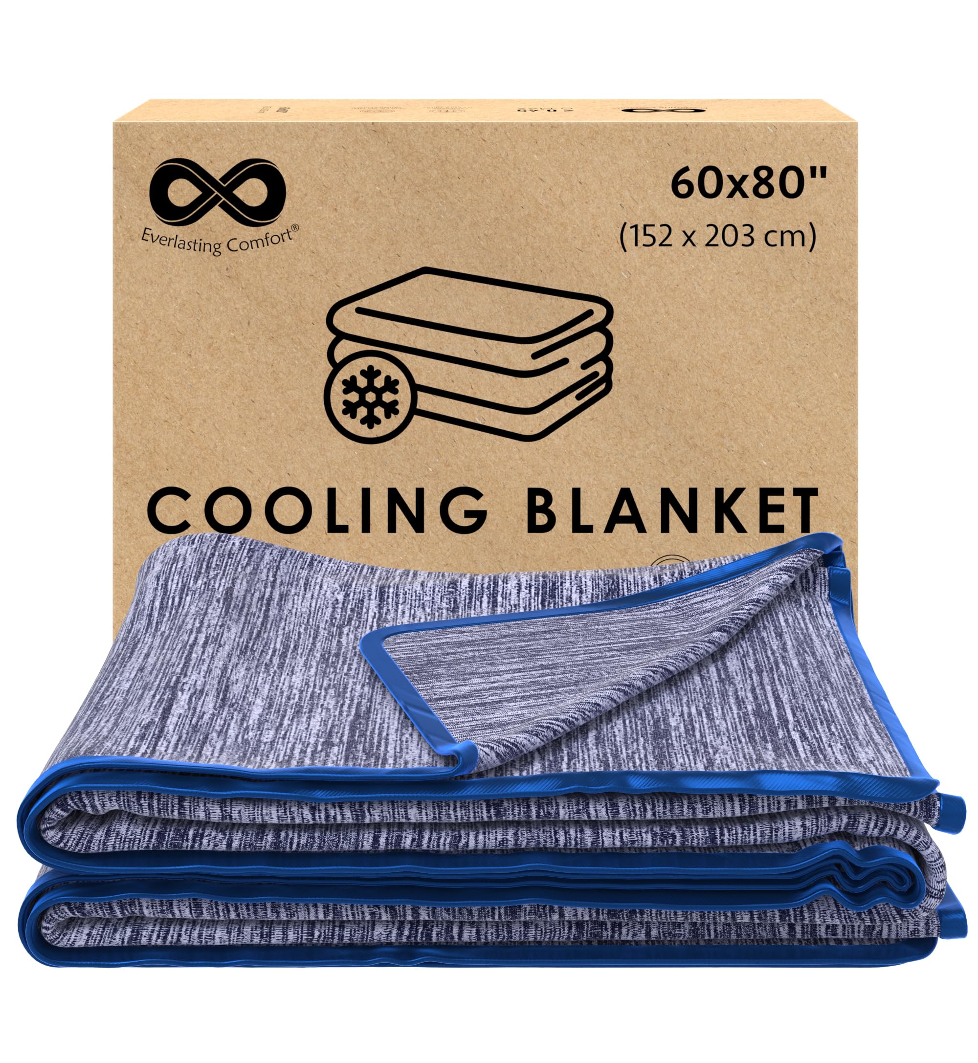Everlasting Comfort Cooling Blanket - Dual-Sided Lightweight Summer Throw with Refreshing Fabric for Breathable Sleep - Soft and Comfortable Fibers (60x80)