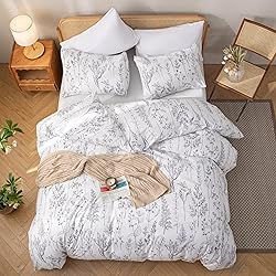 JANZAA Queen Comforter Set Bed in a Bag Queen White