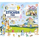 Bluey Repositionable Sticker Pad - Over 165 Stickers & 5 Play Scenes, Removable Jumbo Sticker Pad, Toys for Kids Ages 3 & Up