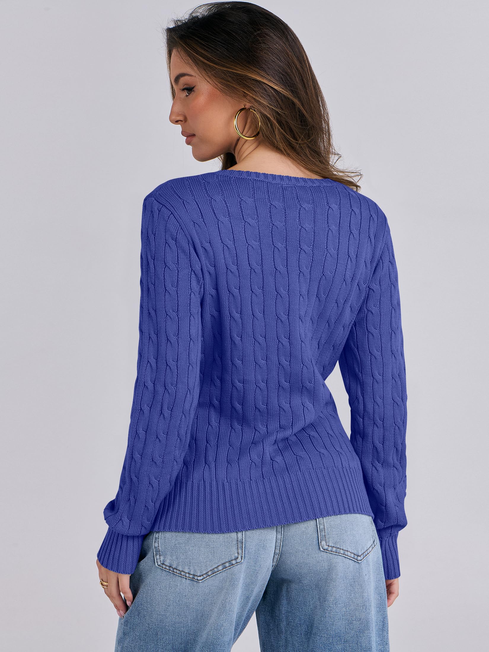 ANRABESS Womens Long Sleeve Cable Knit Sweater 2025