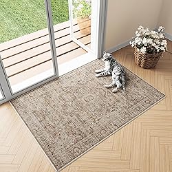 PureCozy Vintage Area Rug 2x3 Entryway Rug Kitchen