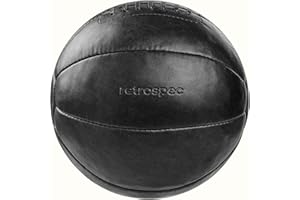 RETROSPEC Core Weighted Medicine Ball 4, 6, 8, 10, 12, 14, 16, 20, 25, 30 lbs, Soft Touch Vegan Leather with Sturdy Grip for Strength Training, Recovery, Balance Exercises and Other Full-Body Workouts