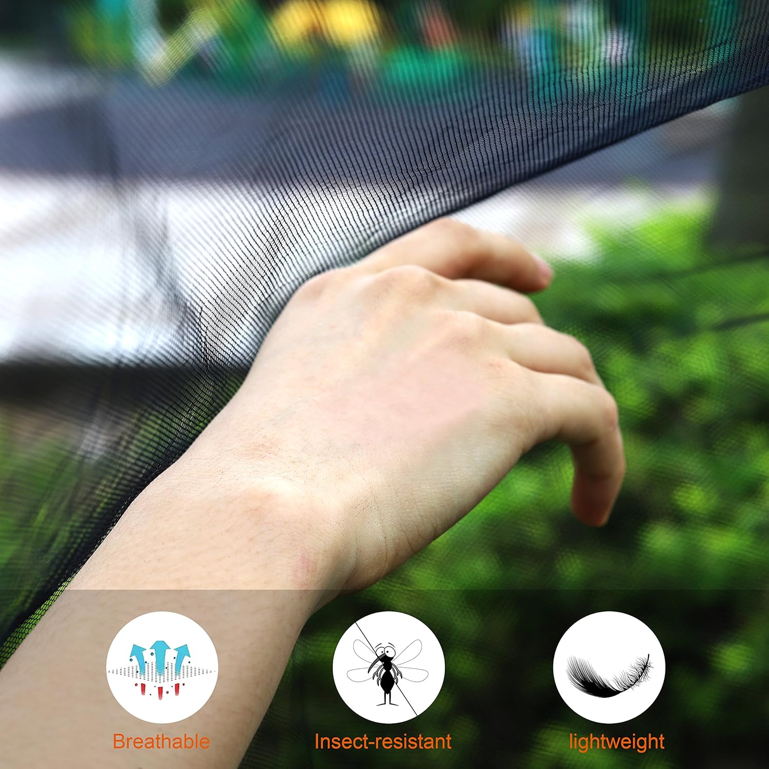 Alucky Hammock Net Camping Mosquito Net, No See Ums & Repels Insect, Polyester Netting for 360 Degree Protection, Double Sided Zipper for Easy Access Fits for All Camping Hammocks（Black: Sports & Outdoors