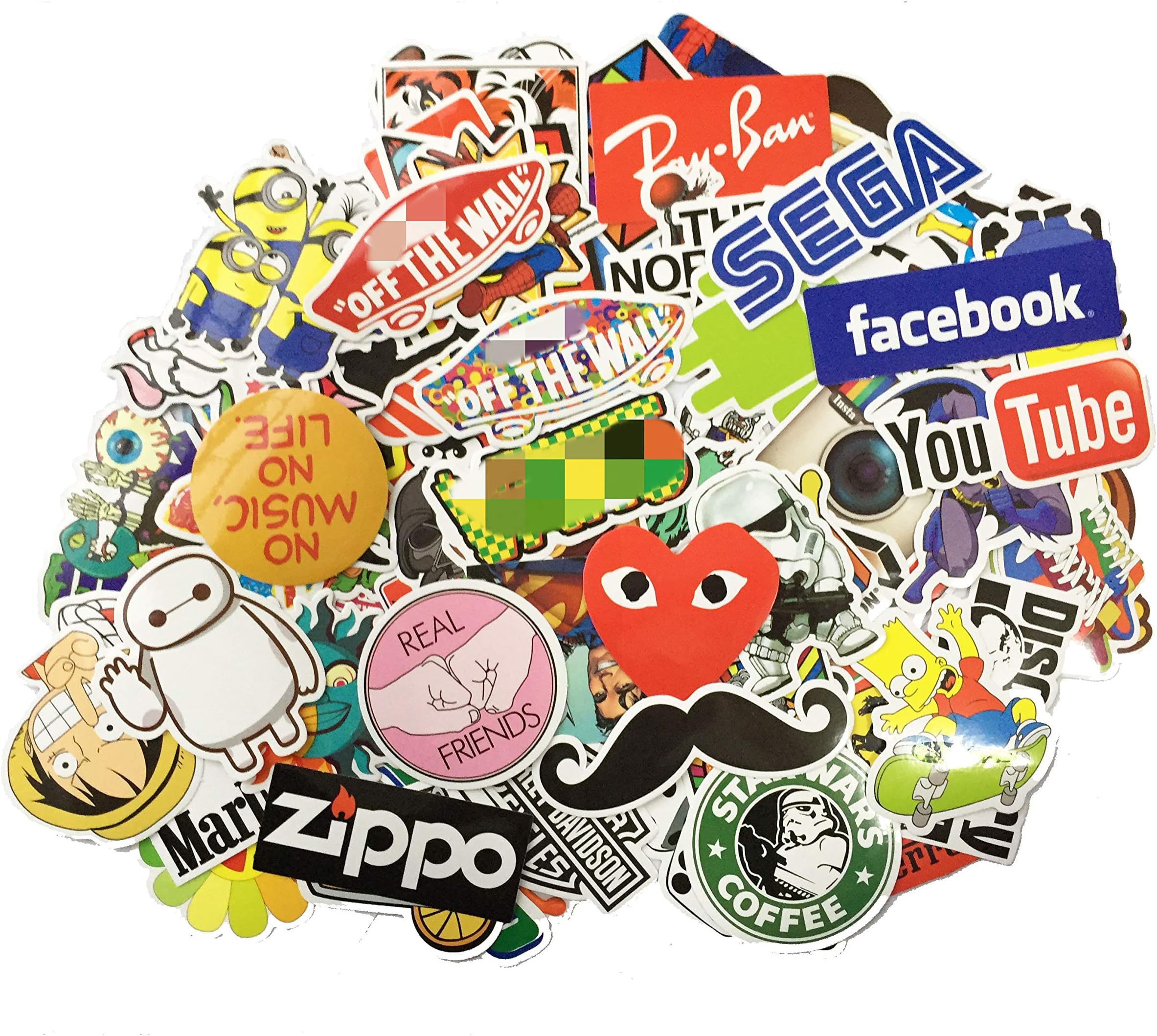STICON 100 Pieces Vinyl Waterproof Stickers for Car, Laptop, Luggage, Skateboard, Motorcycle, Bicycle Decal Graffiti Patches (Series A)