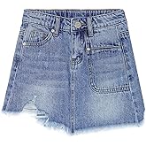 KIDSCOOL SPACE Baby Little Girls Skirt,Ripped Soft Strechy Denim Girls Summer Overalls Dress