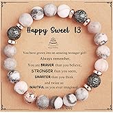 Yiyang 13th 16th 18th 21st 25th 30th 35th 40th 45th 50th 60th 65th 70th 75th 80th Birthday Gifts for Women, Natural Stone Bracelet Birthday Gifts for Women Mom Daughter Grandma Sister Coworker