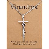 Lcbulu Christmas Gifts for Grandma - Religious Christian Cross Pendant Necklace, Mother's Day Birthday Gift for Grandma