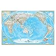 National Geographic World, Pacific Centered Wall Map - Classic - Laminated (46 x 30.5 in) (National Geographic Reference Map)