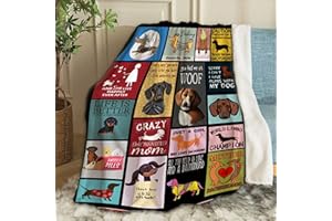Ottoy Dachshund Dog Pattern Blanket Lightweight Plush Fuzzy Cozy Soft Blankets for Couch Quilt Decorative Birthday Gift 60"x50" for Teens
