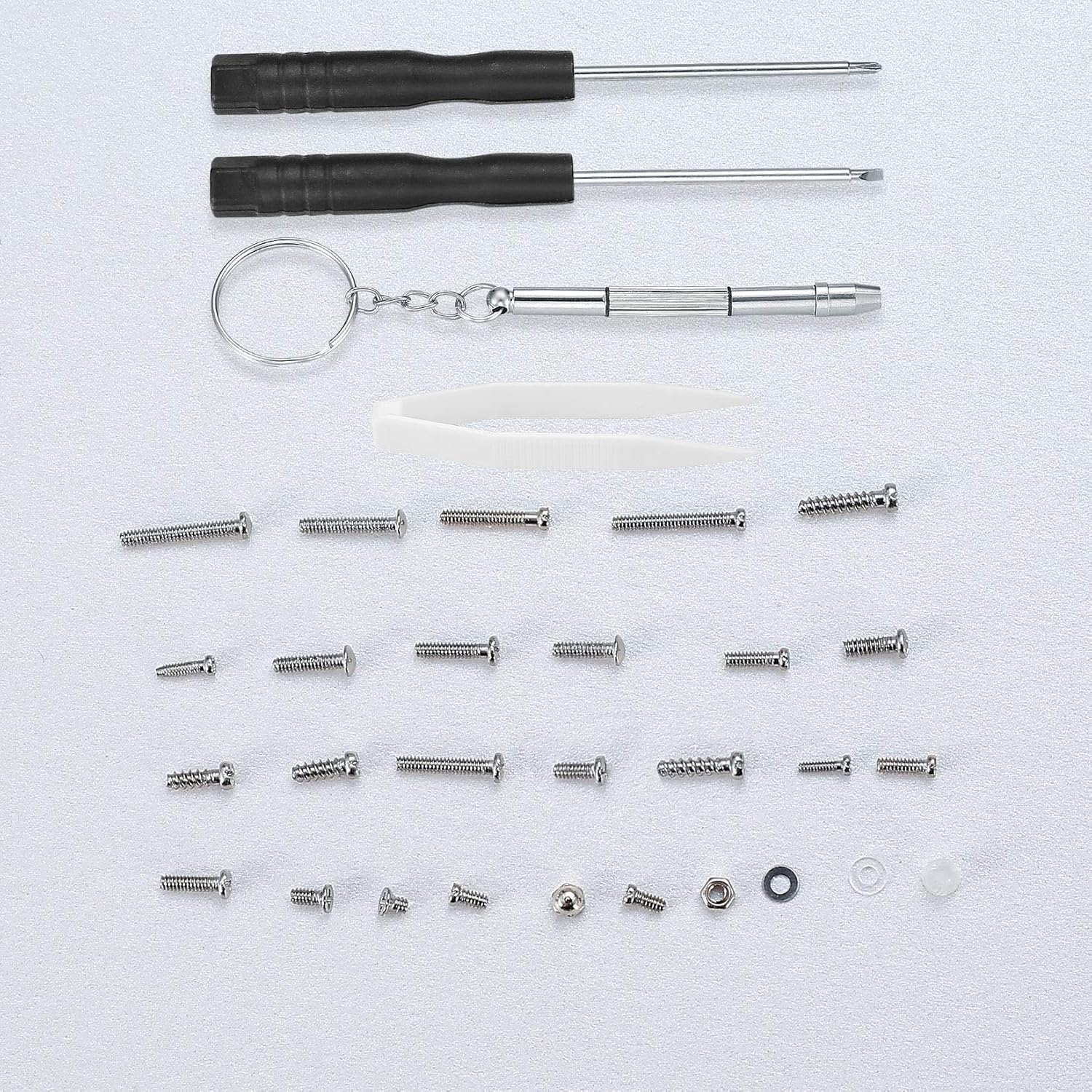 Eyeglasss Sunglass Glasses Spectacles Repair Tool Kit Set, with Mini Screwdriver, Screws Nut, Silicone Nose Pads - Image 4