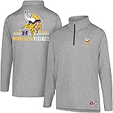 Ultra Game NFL Men's Super Soft Quarter Zip Long Sleeve T-Shirt, Minnesota Vikings, Heather Gray, Small
