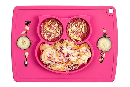 Qshare - Kleinkindplatte, Babyplatte für Kleinkinder und Kinder, Tragbare, BPA-freie, von der FDA zugelassene, starke Saugpla