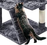 Yaheetech Cat Tree 158cm Tower with Scratching Posts 2 Houses Dark Grey view 8