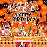 HJINGY 173 PCS Basketball Party Decorations, Basketball Birthday Decorations with Basketball Balloons, Basketball Backdrop, Tablecloth, Birthday Banners, Cake Toppers, Basketball Plates Napkins etc