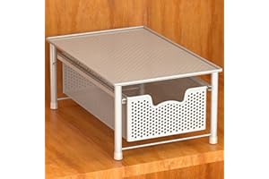 Simple Houseware Stackable Cabinet Basket Drawer Organizer, White