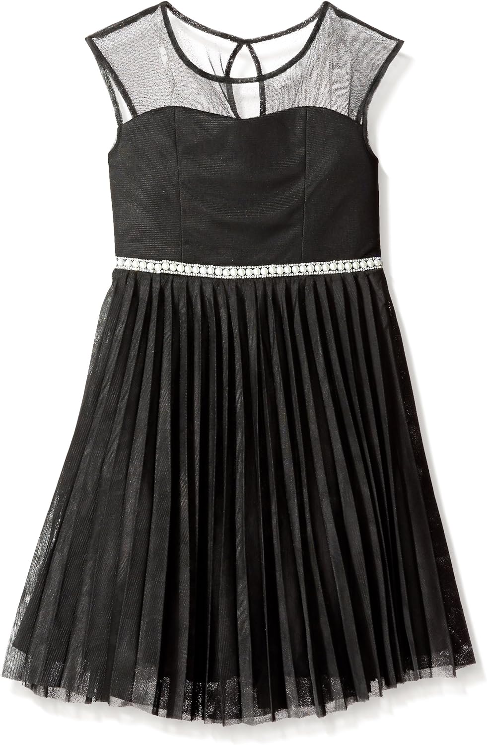 Speechless Girls' Party Dress with Sweetheart Illusion Neck