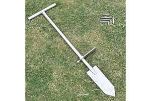 Dibble Bar with Foot Pedal, Stainless Steel Pole T-Handle Tree Planting Bar Tool, Long Dibble Planting Tool Transplanting Spa