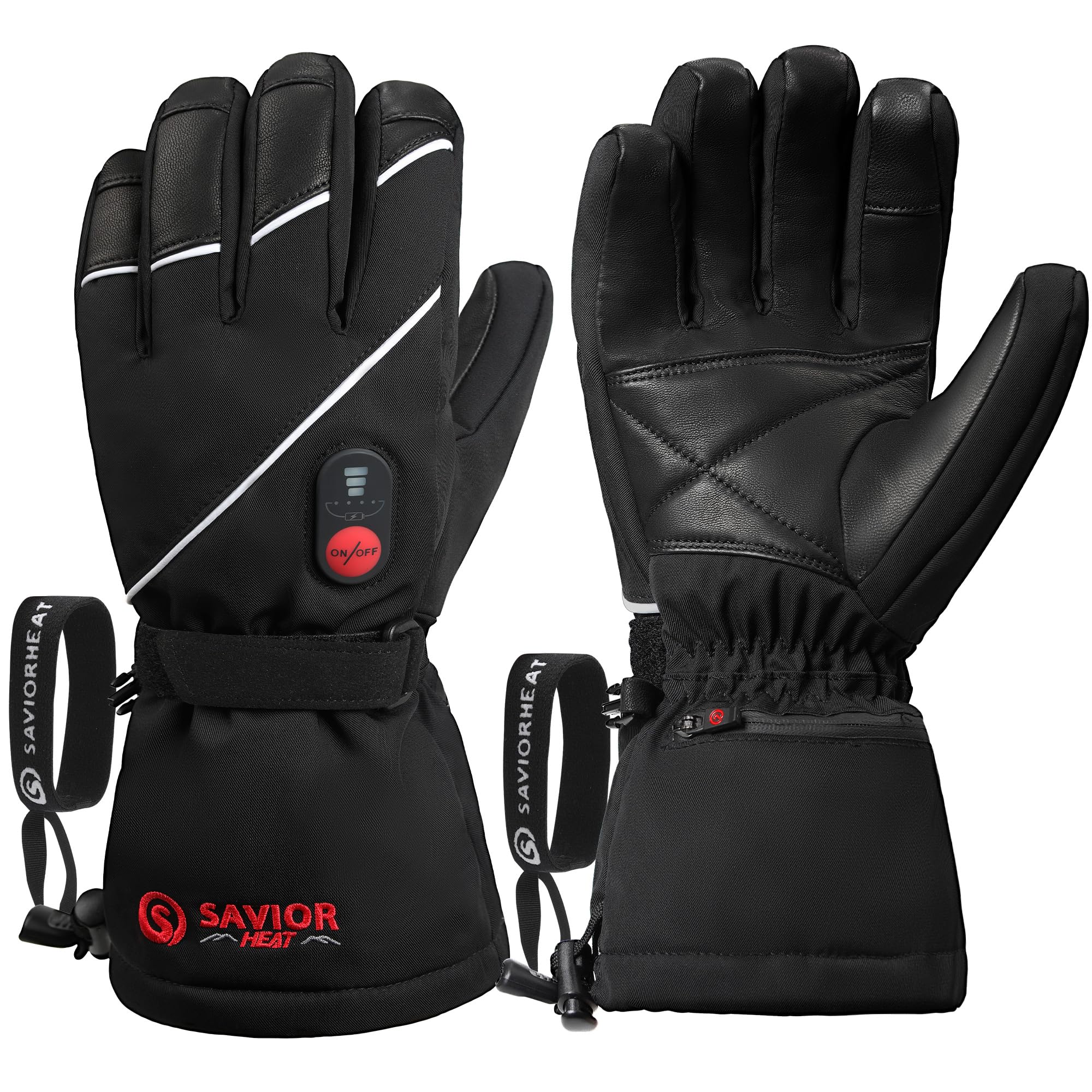 Photo 1 of SAVIOR HEAT Heated Gloves for Men Women, 3M Rechargeable Electric Heated Leather Skiing and Snowboarding Gloves (S)