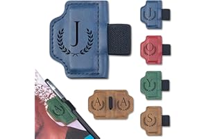 WACANTIC Custom Bygone Mark Bookmark with Pen Holder, Erebloom Personalized Magnetic Leather Pen Holder Bookmark with Initial, Leather Magnetic Book Marks for Men Women Readers,Book Lovers (Blue, J)