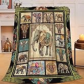 Elephant Blanket Elephants Throw Blanket Soft Cozy Warm Fuzzy Fleece Lightweight Plush Merch Animals Decor Gifts Lover for Man Woman Boy Girl Couch Bedding Sofa 50"X40"