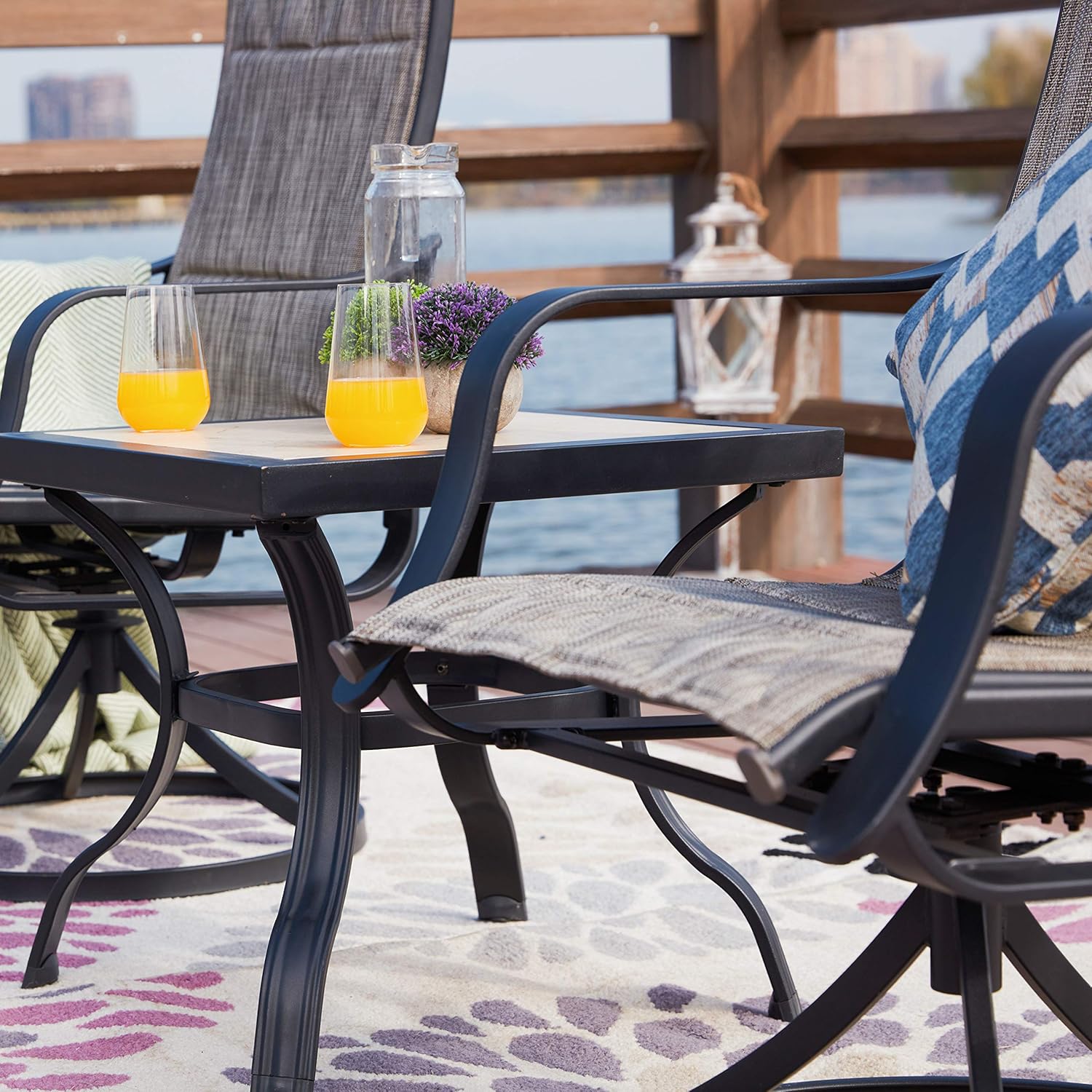 Dining Sets LOKATSE HOME 3 Piece Patio Set with 2 Outdoor ...