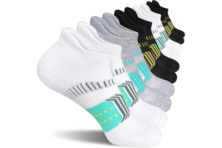 suaskk Womens Athletic Cushioned Anti-Blister Running Ankle Socks 5 Pairs