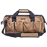 Readywares Tool Bag, Heavy Duty Waxed Canvas Bag for Gear, Tools, Supplies and Equipment (18", Tan)