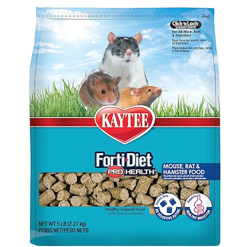Kaytee Forti-Diet Pro Health Pet Mouse, Rat, and Hamster Food, 5 Pound