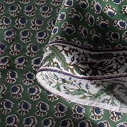 Ridhi Basil Green 100% Cotton Round 110 Tablecloth