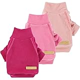 Fitwarm 3 Pack Classic Fleece Sweatshirt for Small Dogs and Cats, Pullover Jumper in Pink, Rose and Baby Pink