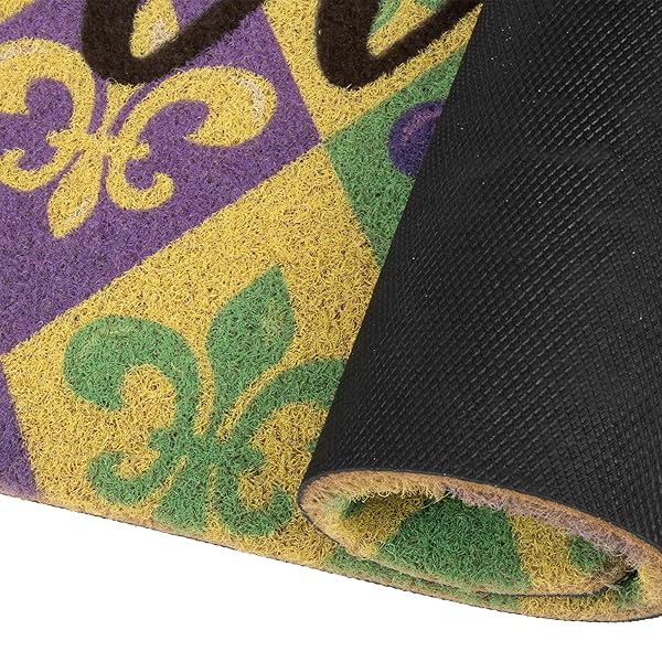 UTOWO MARDI GRAS DOOR MAT WELCOME MAT NON SLIP OUTDOOR MATS FOR HOME KITCHEN BATHROOM INDOOR FRONT DOOR DECOR 17X 29INCH