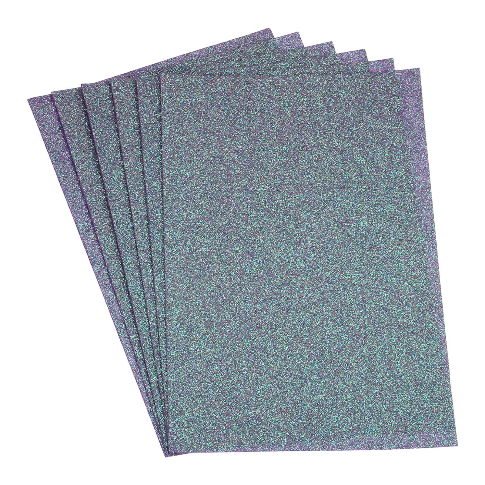 Rebower Glitter Soft Felt Fabric Sheets Acrylic Craft Sheets [for DIY Craft Hobby Hair Bow Costumes Decorations] - 11.8 x 7.8 Inch/Light Purple / 6PCS
