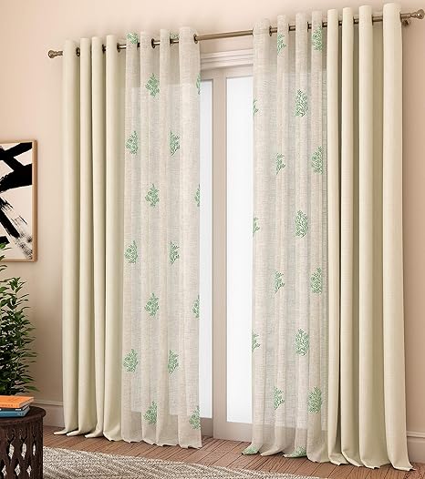 Buy Curtain Label Milano Sheer Set Of 4 Eyelet Curtains Green