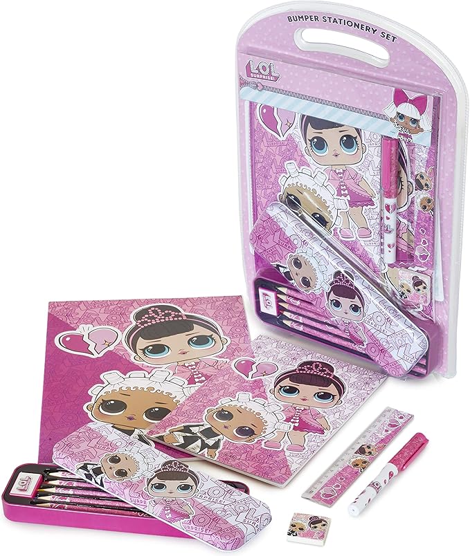 Lol Surprise Ensemble Papeterie Avec Trousse Lol Surprise Fournitures Scolaires Kawaii 14 Pièces Ensemble Carnet Stylo Et Trousse Des Poupées