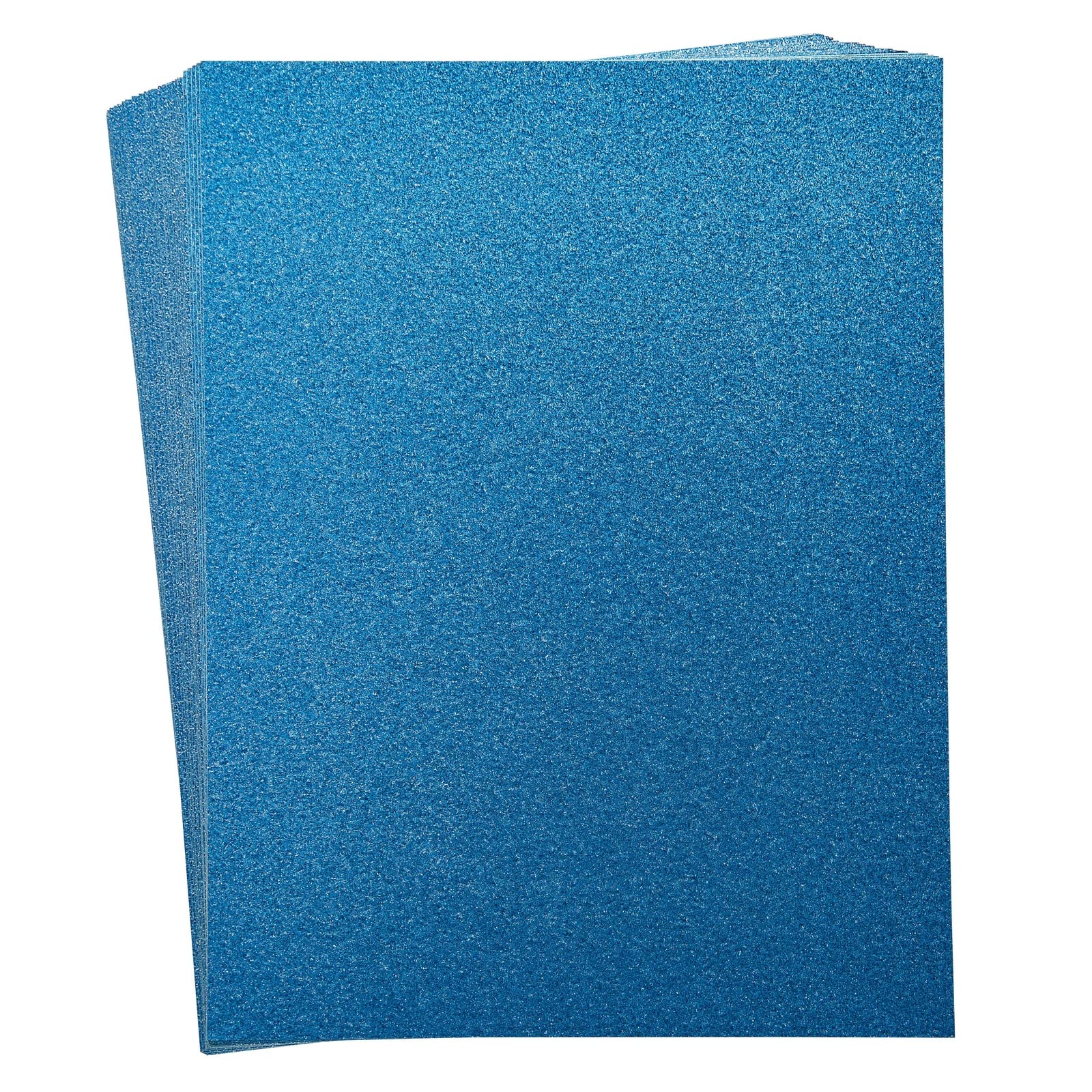 Photo 1 of 30 Sheets Light Blue Glitter Cardstock Paper for DIY Crafts, Card Making, Invitations, Double-Sided, 300gsm (8.5 x 11 In)
