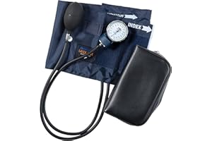 MABIS Precision Series Aneroid Sphygmomanometer Manual Blood Pressure Set with Calibrated, Nylon Cuff and Carrying Case, FSA HSA Eligible, Adult Large, Latex Free