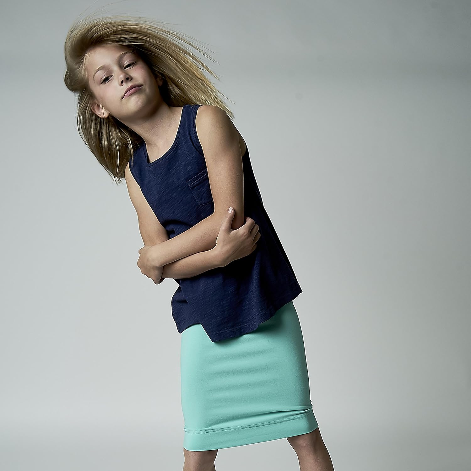 KIDPIK 3-Pack Pencil Skirts - Knee Length Skirt for Girls 4 Years & Up - Comfy Modest Clothing - 3 Colors/Set -: Clothing