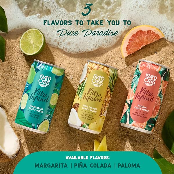 ISLAND OASIS NITRO INFUSED PALOMA CRAFT MIXER, 8.4 FL OZ, PACK OF 4, NATURALLY FLAVORED MOCKTAIL & NON-ALCOHOLIC MIXER