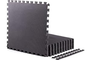 AmStaff Fitness Interlocking Foam Floor Tiles - Heavy Duty Water Proof EVA Foam Mats, Puzzle Flooring Mats for Gym, Play Area