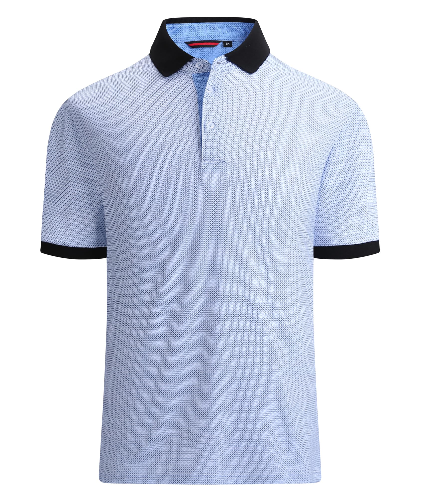 Photo 1 of Alex Vando Mens Polo Shirts Short Sleeve Regular Fit Printed Golf Polo Shirt,White w/Blue Dots,XXL