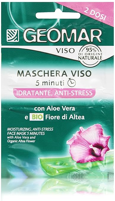 title=Geomar- Maschera Viso, Idratante, Anti-Stress, 2 x 7.5 ml- 15 ml