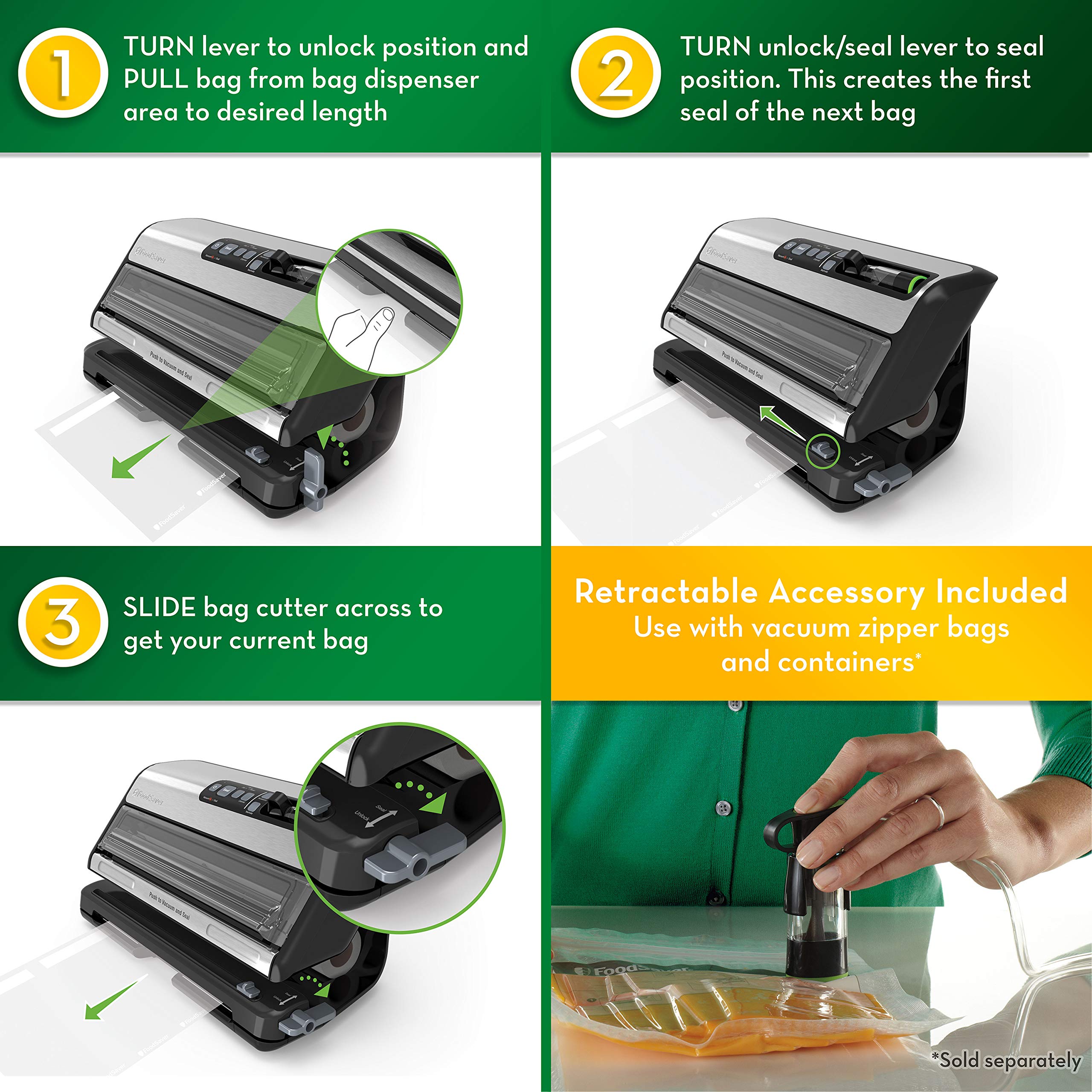 FoodSaver Vacuum Sealer 2in1 System Plus Starter Kit FM5200000