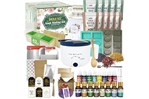 PIUH Deluxe Soap Making Kit for Adults Xmas Gift Including Soap Melter, 4lbs Soap Base, 8 Fragrance Oils, 8 Dyes and Soap Mak