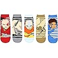 Hyp Avatar: The Last Airbender Aang Appa Yip Yip Striped Juniors/Womens 5 Pack Ankle Socks