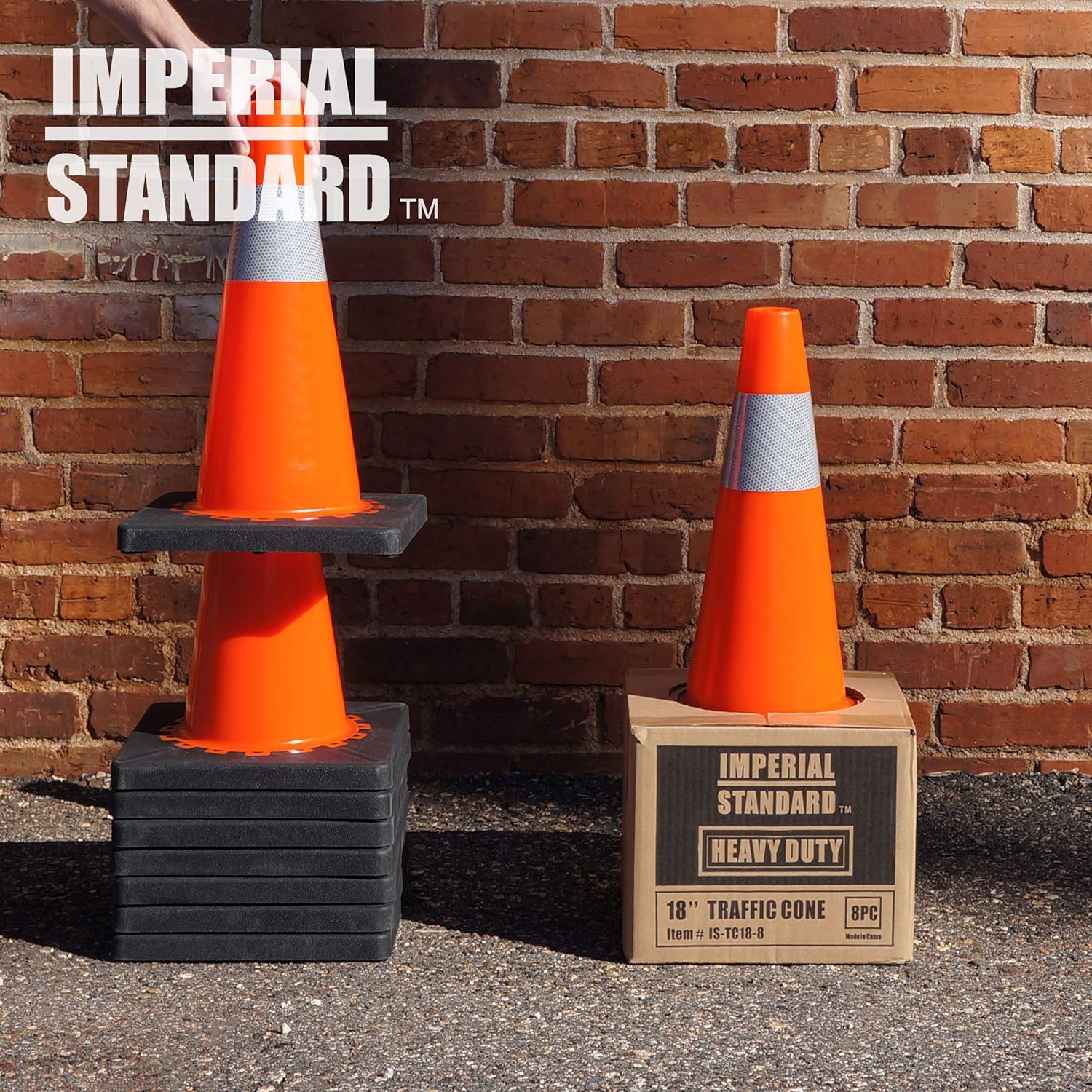 Construction Cones 18 Orange Cones with 2 Reflective Collars Safety