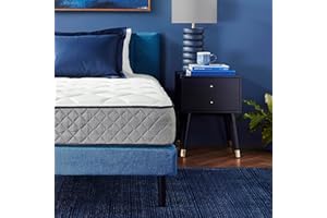 Amazon Basics Memory Foam Mattress, Twin Size Mattress, Hybrid, 10-Inch, Medium Feel, Motion Isolation Springs, White/Gray