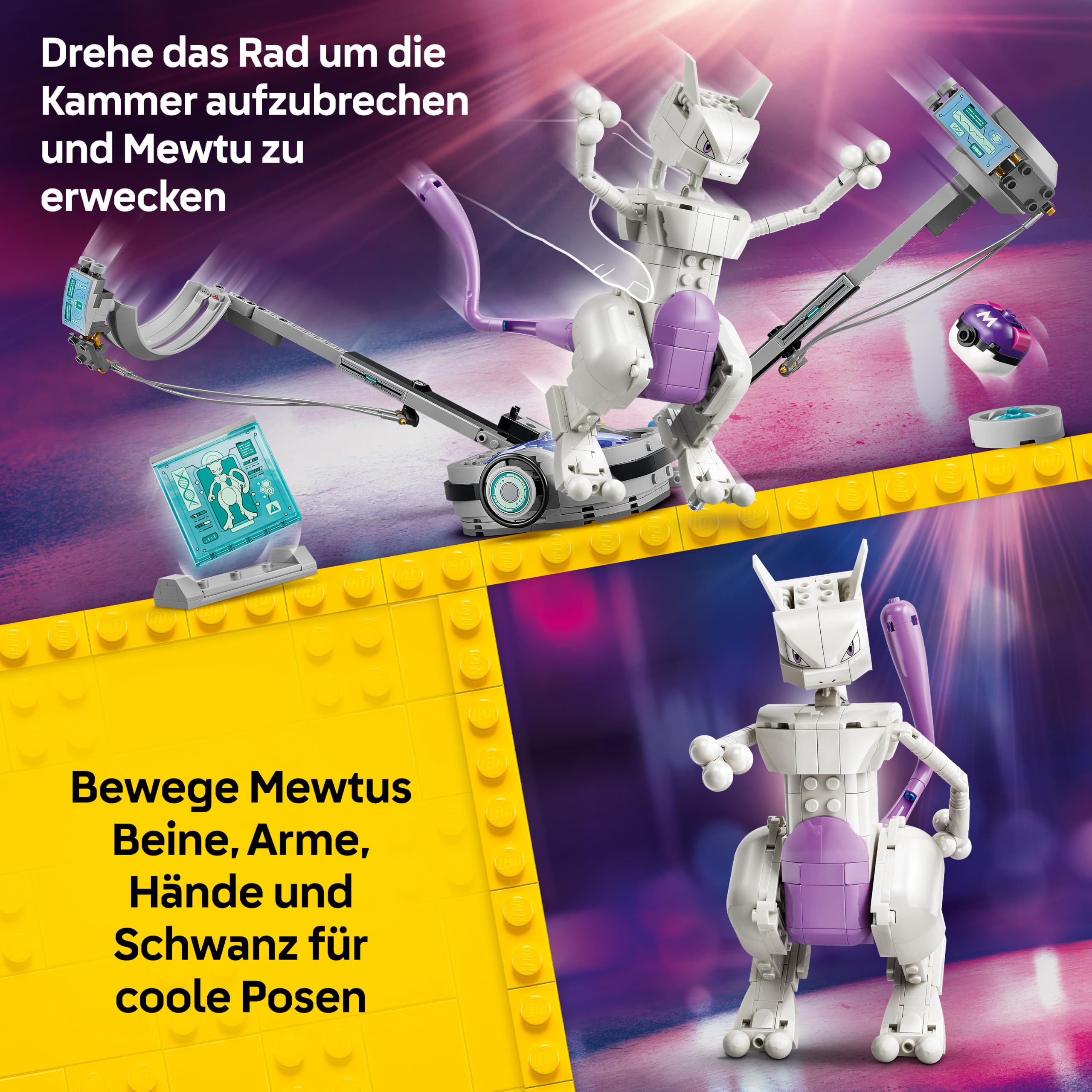 LEGO Pokémon SMART Play: Mewtwus Ausbruch aus dem Labor - kompatibles interaktives Set mit SMART Tag und Pokémon-Figur Steinen - Geschenk für Kinder ab 10 Jahren - 72163 3